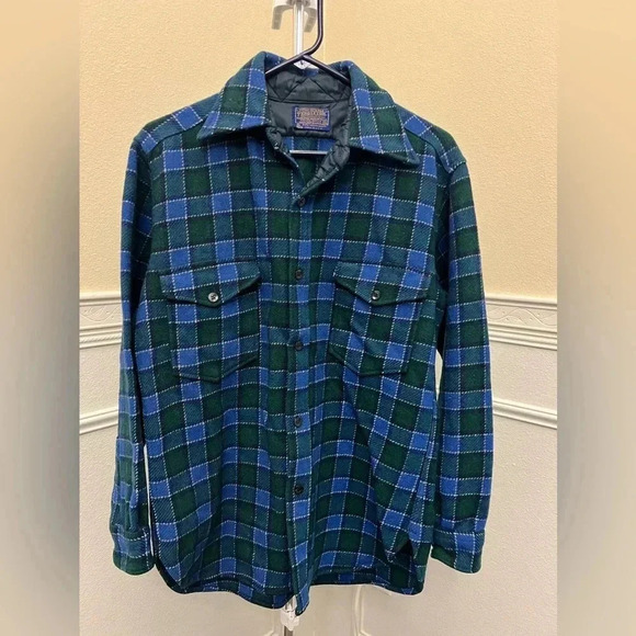 VTG 60s 70s PENDLETON USA PURE VIRGIN HEAVY WOOL FLANNEL SHIRT JACKET CRUISER M - Picture 1 of 5
